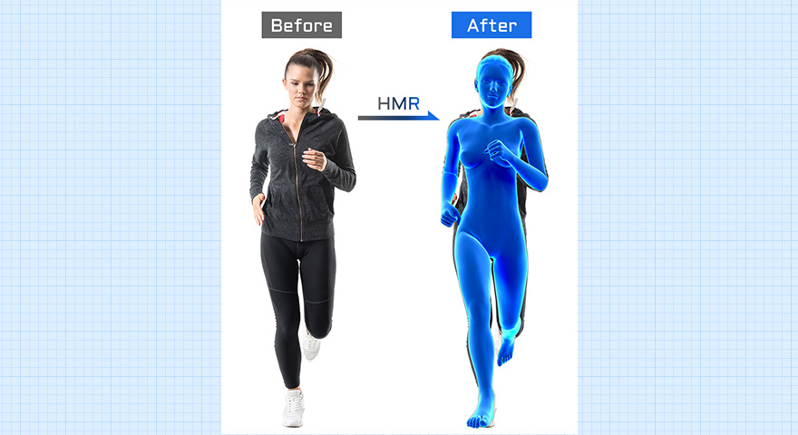 敵対的学習を用いて、Human Mesh Recovery（HMR）から体型・体重を検出