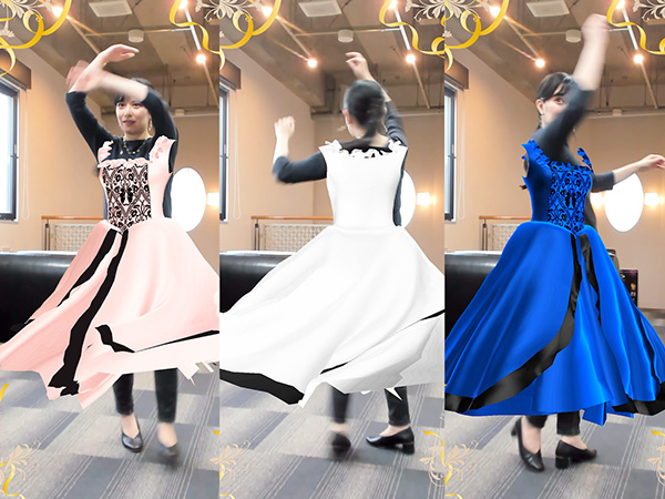 回転して服の後ろも確認できます